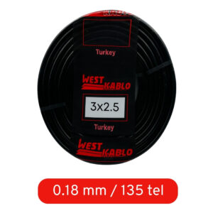 3x2,5 TTR CCA Kablo Siyah